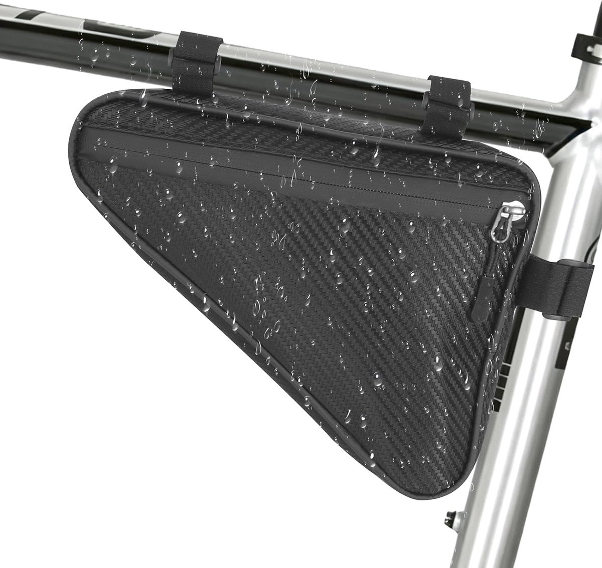 Fietstas, frame, waterdicht, driehoekige tas, fiets, bovenbuis, 1,2 l, voor mobiele telefoon, sleutels, gereedschap en mini-pomp, MTB-frametas, racefiets, fietstas voor e-bike