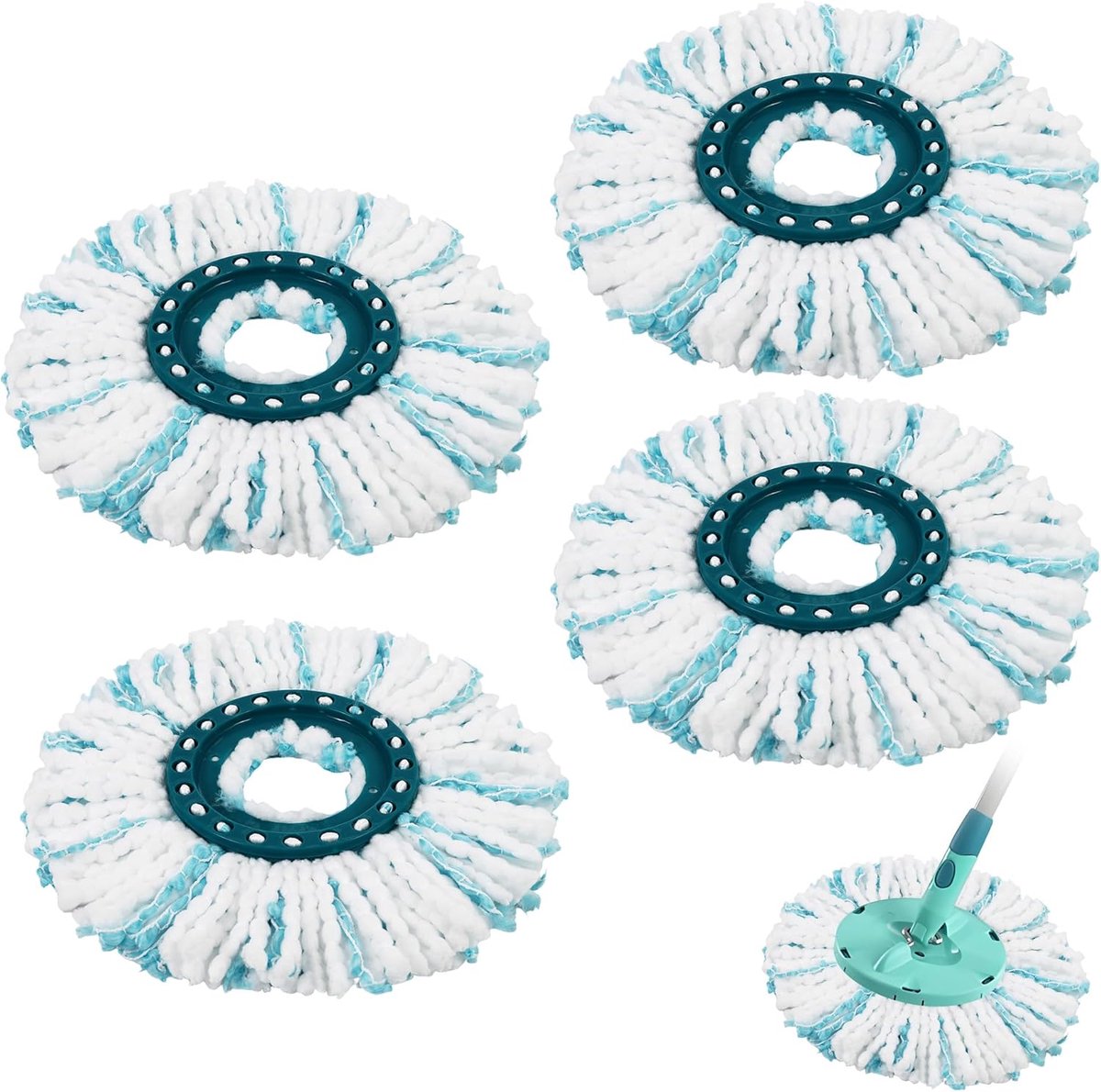 4 stuks vervangende kop voor Leifheit Clean Twist Disc MOP/Clean Twist Disc, voor een Lisy Ground Replacement Cover, MicroFiber MOP voor Leifheit Wischmop