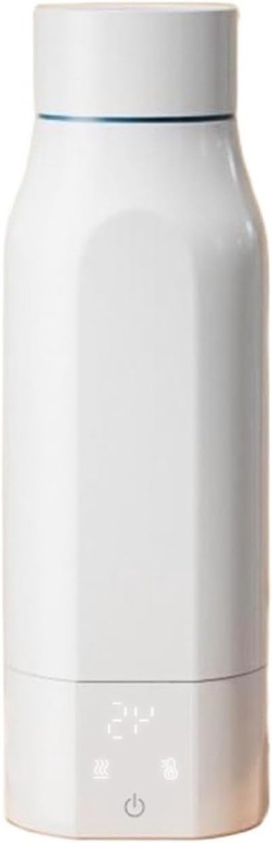 Draagbare Waterkoker - Mini Reisbeker - Warme Drankjes Maken - Real-time Temperatuur - 350ml Capaciteit - Wit