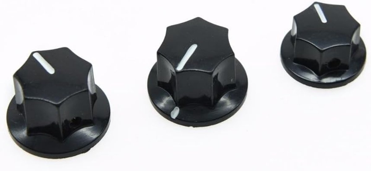 Messing invoegen USA Spec 1/4 Jazz J Bass knoppen Zwart