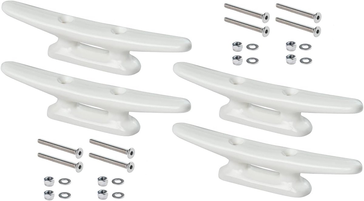 4 nylon lampen in zwart of wit, verschillende maten, incl. V4A-schroeven