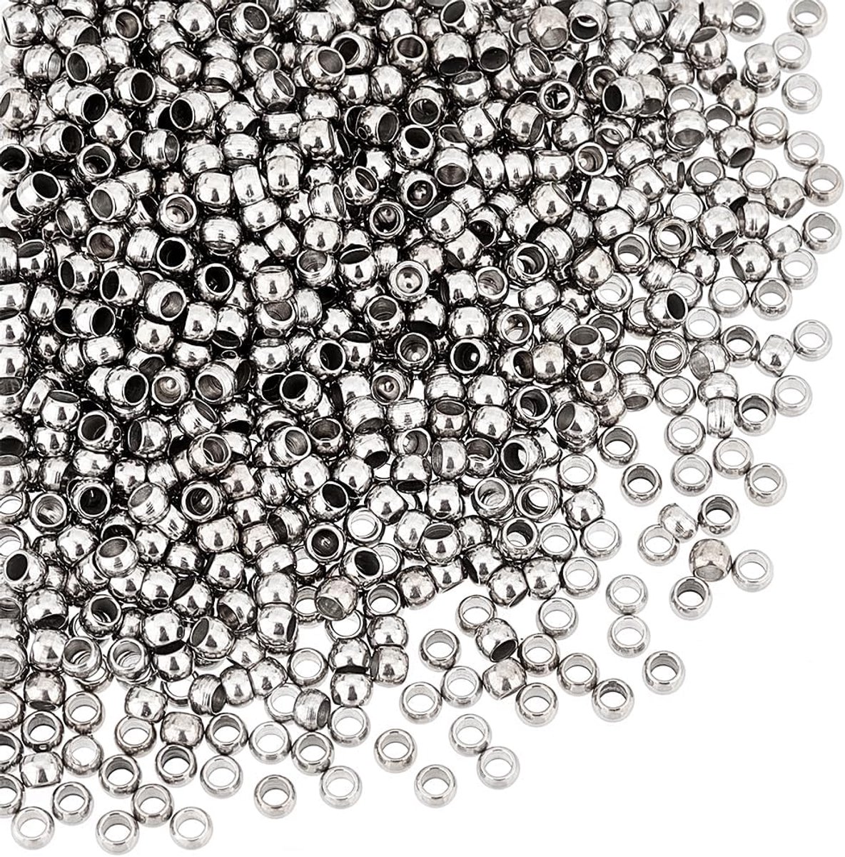 800 stuks ronde roestvrijstalen afstandskralen 2,5 mm voor het zelf maken van armbanden, kettingen, sieraden
