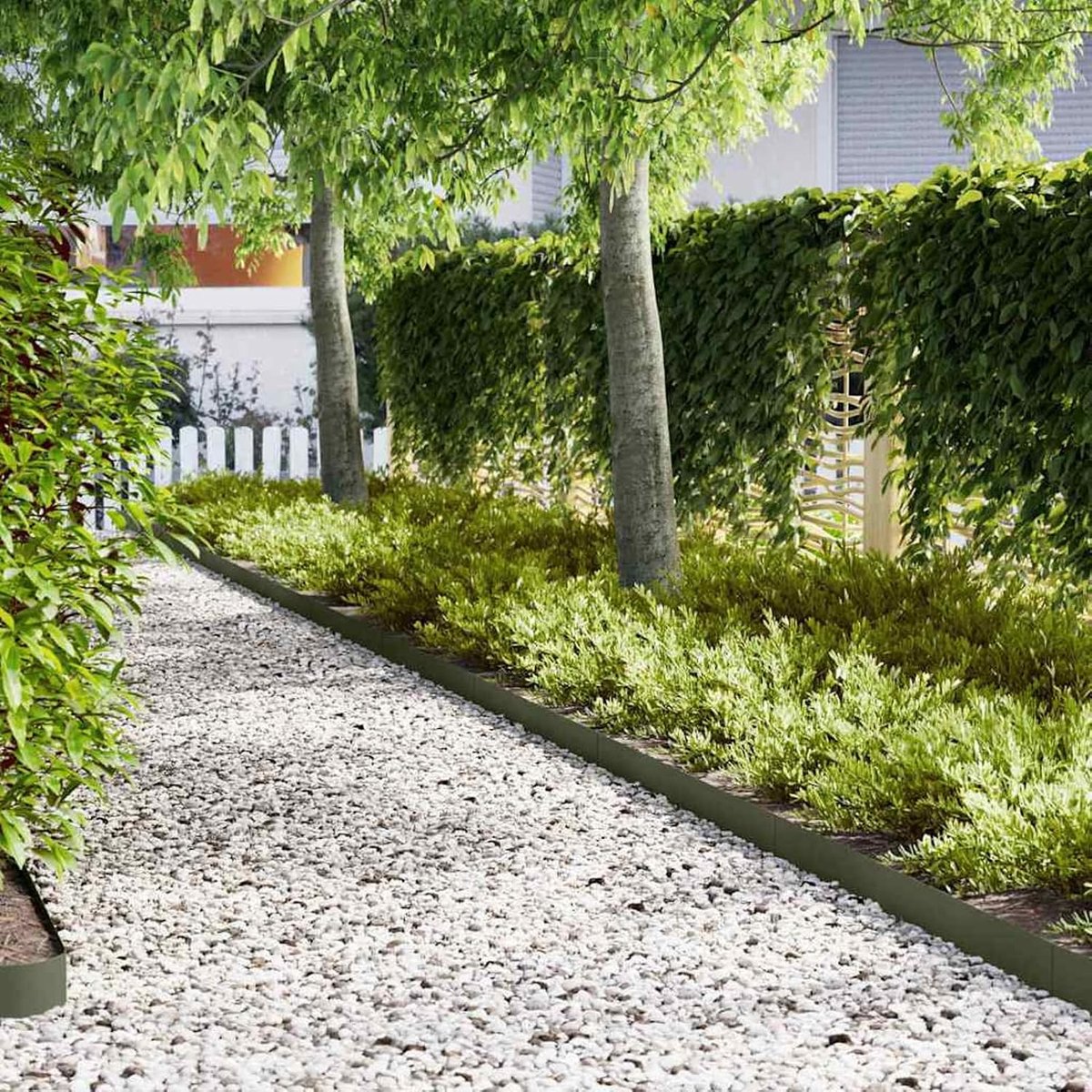 50 stuks, olijfgroen, 100 cm lang, 15 cm hoog, koudgewalst staal, weerbestendig buiten