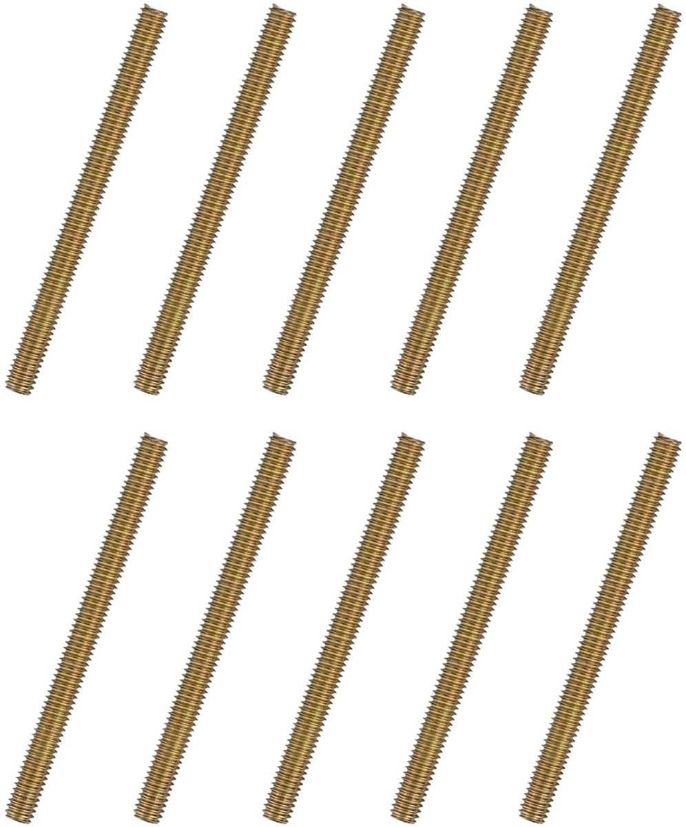10 stuks schroeven met volledige schroefdraad 5/16 x 3-3/4 inch, alle draadpennen, lange schroefdraadschroef koolstofstaal voor meubels, leuning, montage, frame, zink, gekleurd