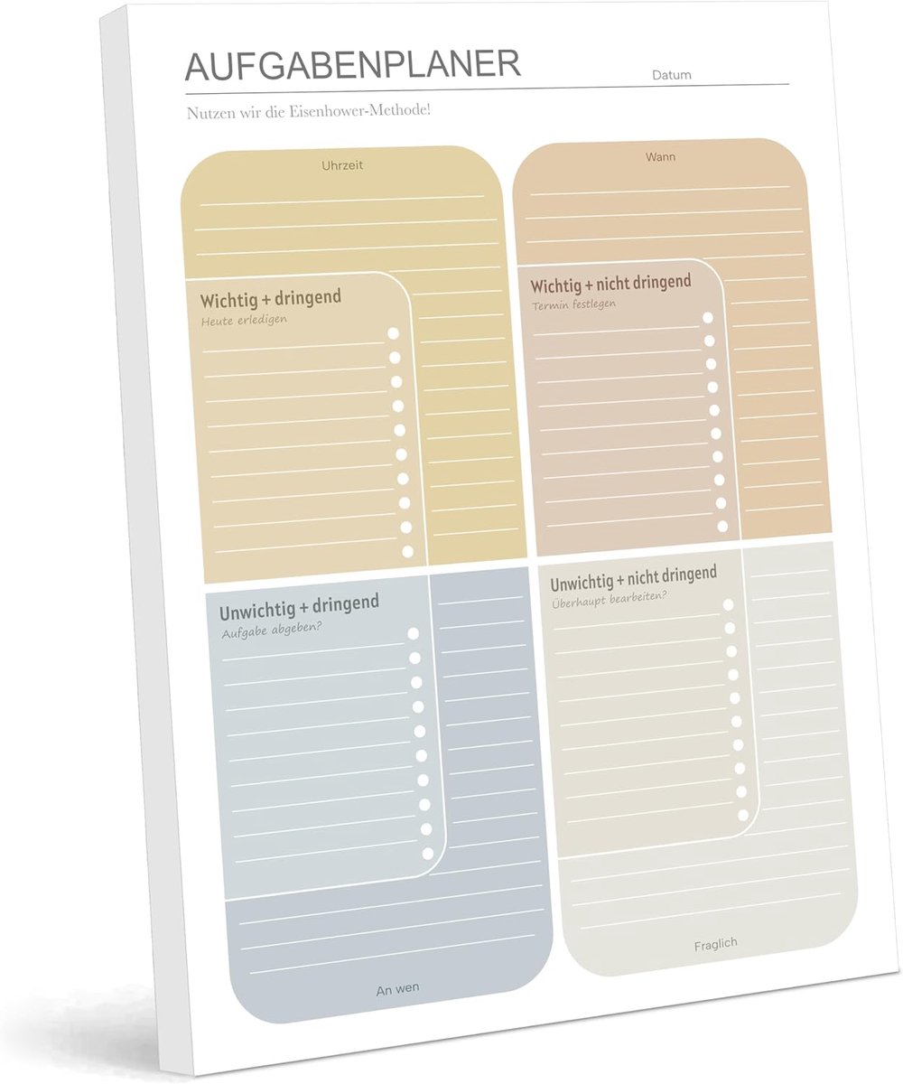 A4 To-Do Lijstblok met Eisenhower Matrix voor Slim Prioriteren en Productiviteit