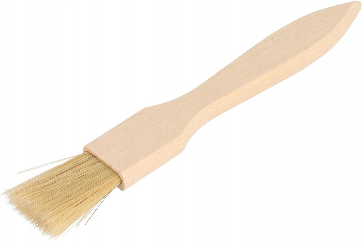 Houten keukenborstel 20 cm - natuurlijke haren - plasticvrij - ideaal voor glazuren - ShopVlot