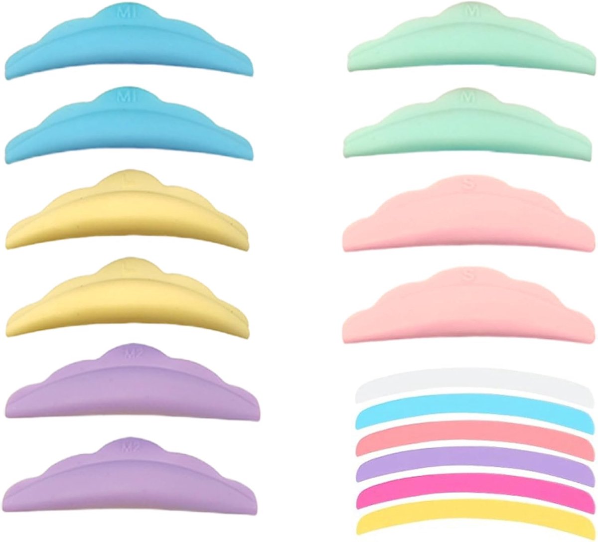 Permanente pads voor wimpertang - 5 paar in verschillende maten - siliconen materiaal - ShopVlot