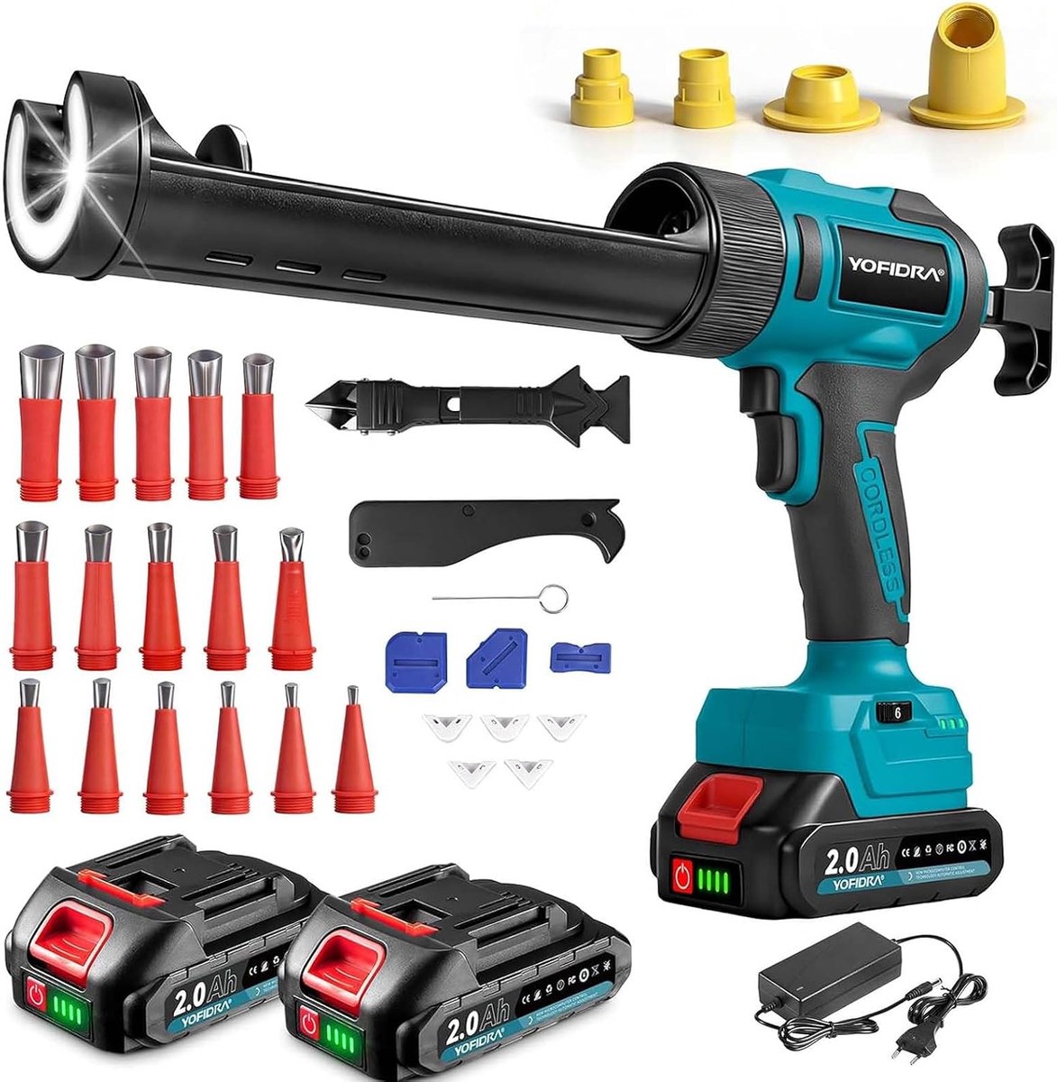 Accu kitspuit - Cordless silicone kitpistool - 6 snelheden - Voor 300 ml cartridges - ShopVlot