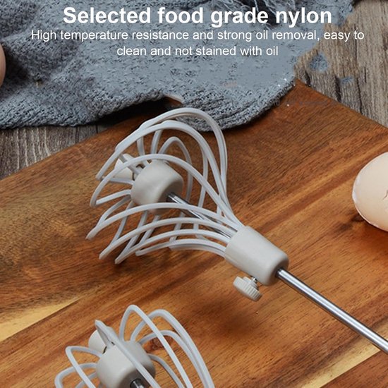 Gardeer Mixer - Semi Automatische Garde Hand Blender - Beslag Klutsen - Roestvrij Staal Draaimechanisme - 36.5 x 6.5 cm — afbeelding 3