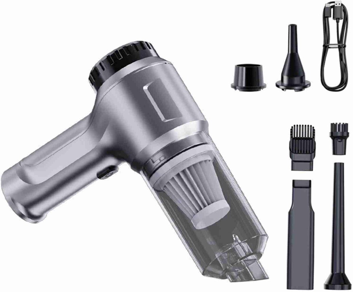Draadloze Handstofzuiger - Mini Stofzuiger Auto - Auto Interieur Reinigen - 4-in-1 Multifunctioneel - 24 x 19 x 6 cm