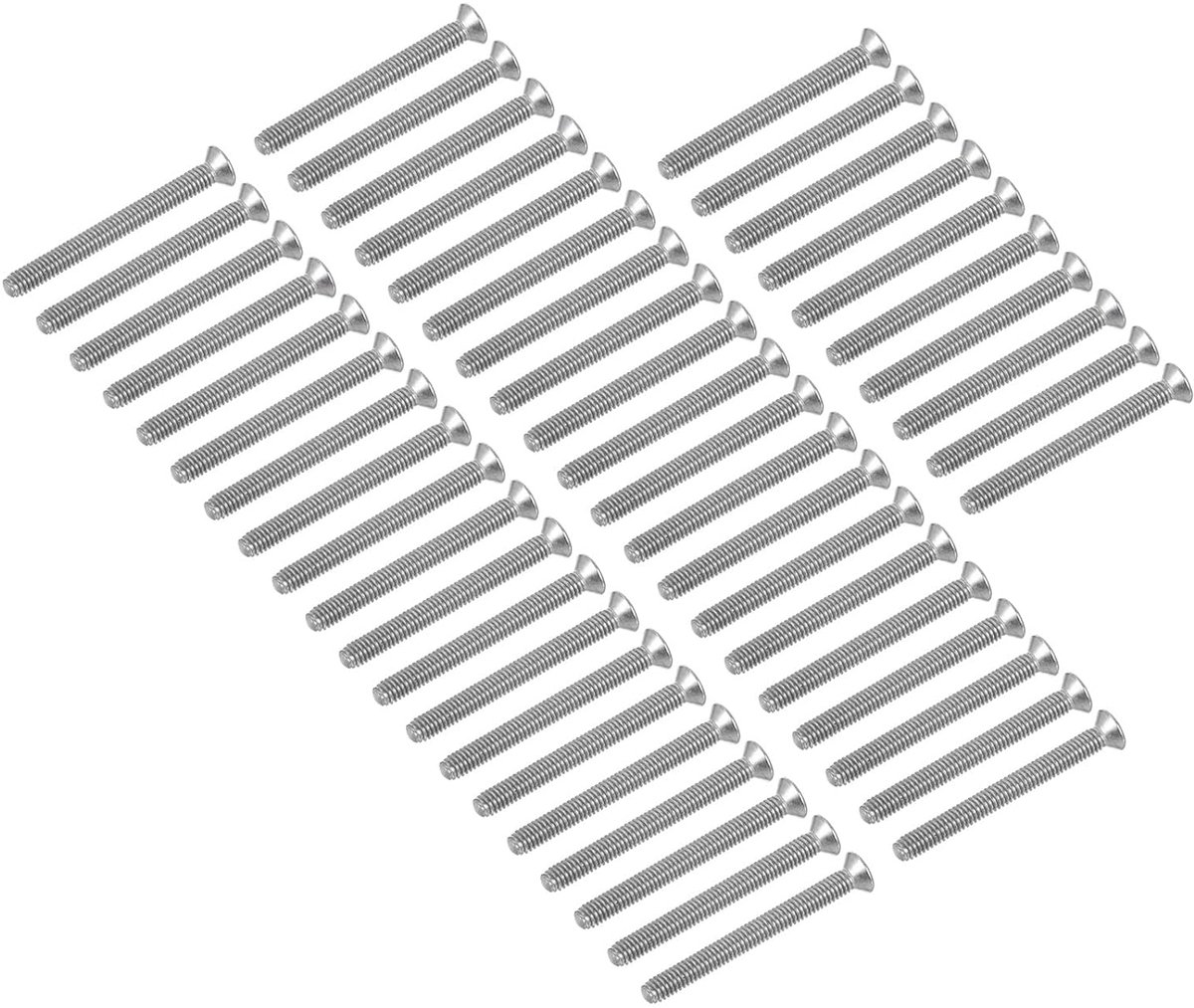 Verzonken kopschroeven, M2,5 x 25 mm x 50 stuks, roestvrij staal 304, voor bevestiging en huisbouw, gereedschap en machines, zilver