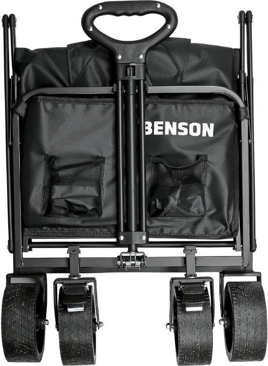 Opvouwbare Bolderkar met Brede Wielen - 120 kg Draagvermogen - Stalen Frame - 600D Oxford - Zwart van Merkloos — afbeelding 4
