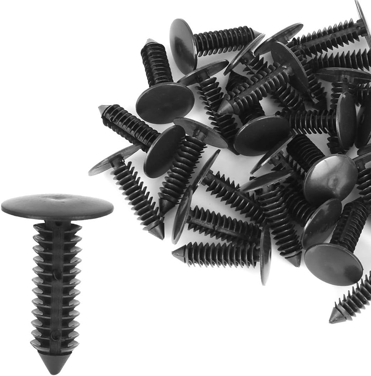 30 stuks bouten klinknagels bekleding 7 mm gatdiameter. Kunststof zwart voor auto