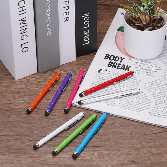 10 stuks glitter strass stylus pennen voor touchscreen universeel metaal capacitieve pen voor mobiele telefoon alle capacitieve touchscreen-apparaten rozenrood — afbeelding 3