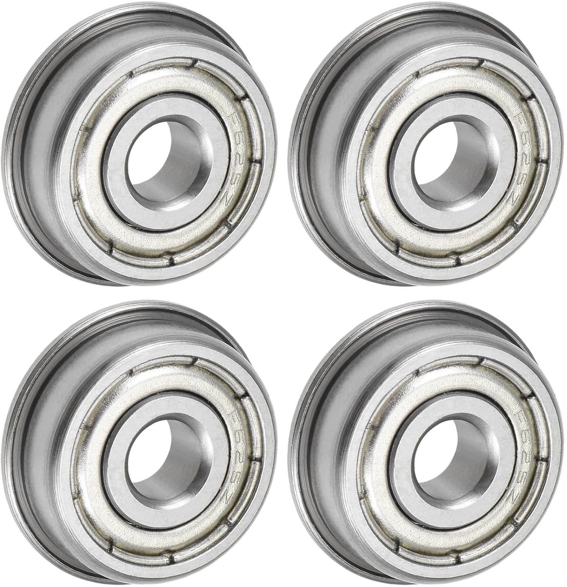 F625ZZ Geflens Kogellager 5 x 16 x 5 mm Dubbel Afgeschermd Chroom Staal Flens Lager 4 stuks