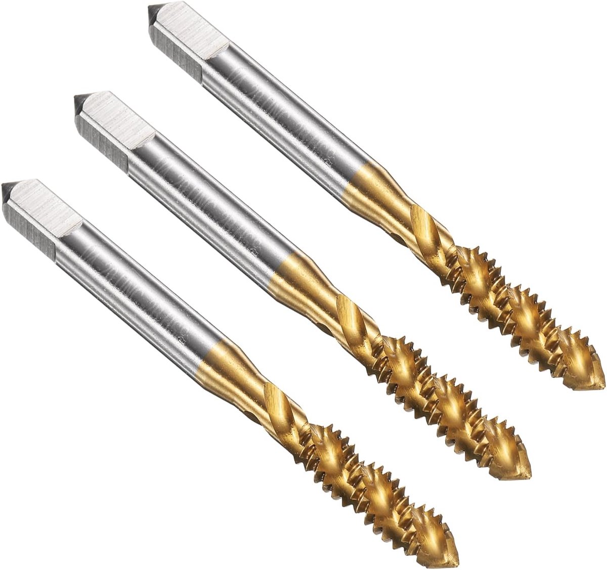 Draadtappen, 1/4-20 UNC 2B machine-schroefdraadboor, titanium gecoate schroeftap-reparatiegereedschap, M2 hogesnelheidsstaal (HSS)