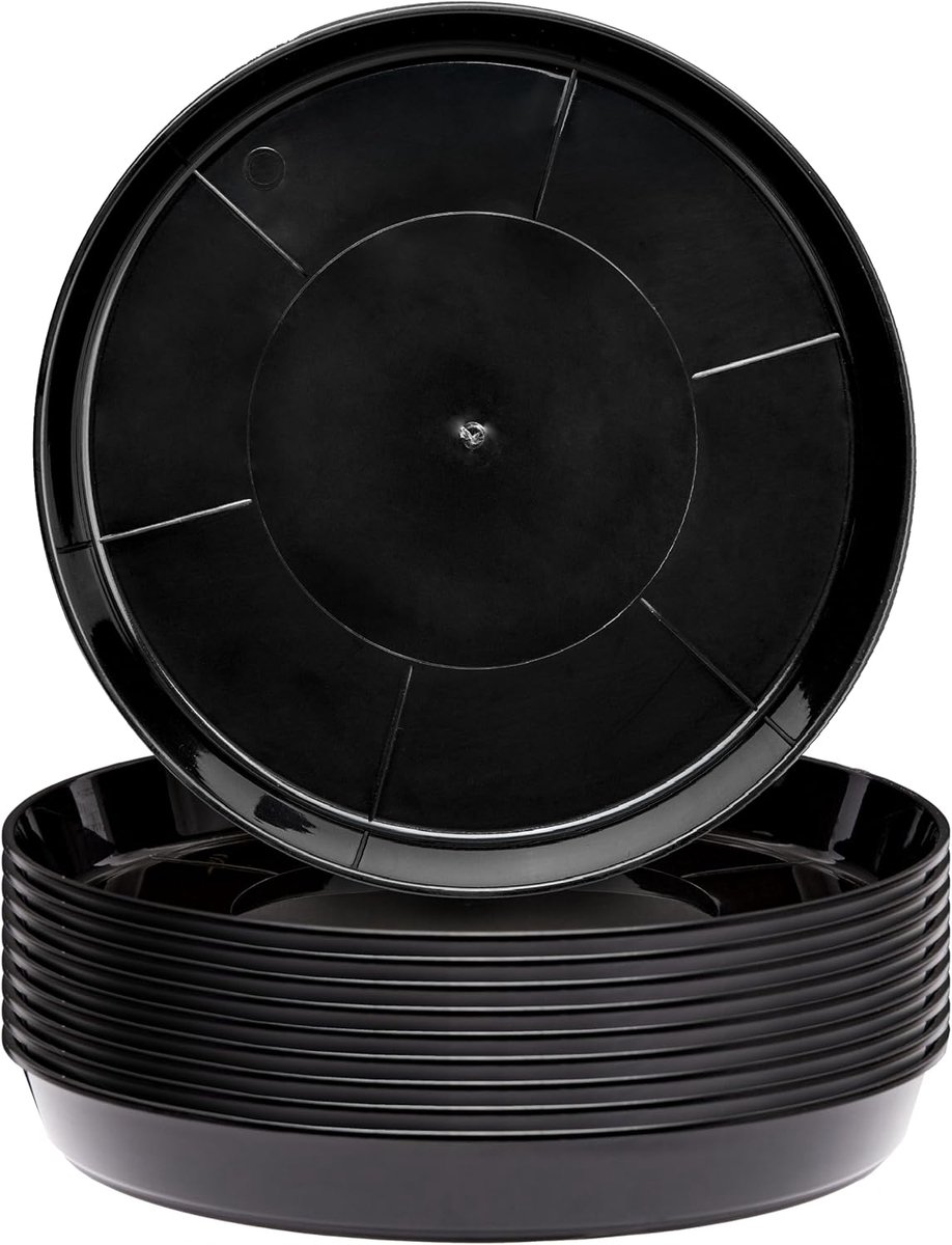 Ronde Productie Plantenbakplaten GD-0026 (10 Stuks - Zwart, ⌀ 17 cm H=2,5 cm)