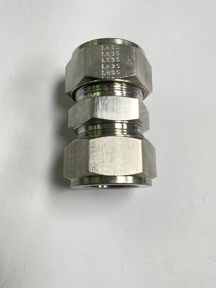 Unie montage, 25 mm x 25 mm, buis x buis, koud afgewerkte staafvoorraad 316 roestvrij staal, dubbele huls, recht, een., P/N: SCM25-316