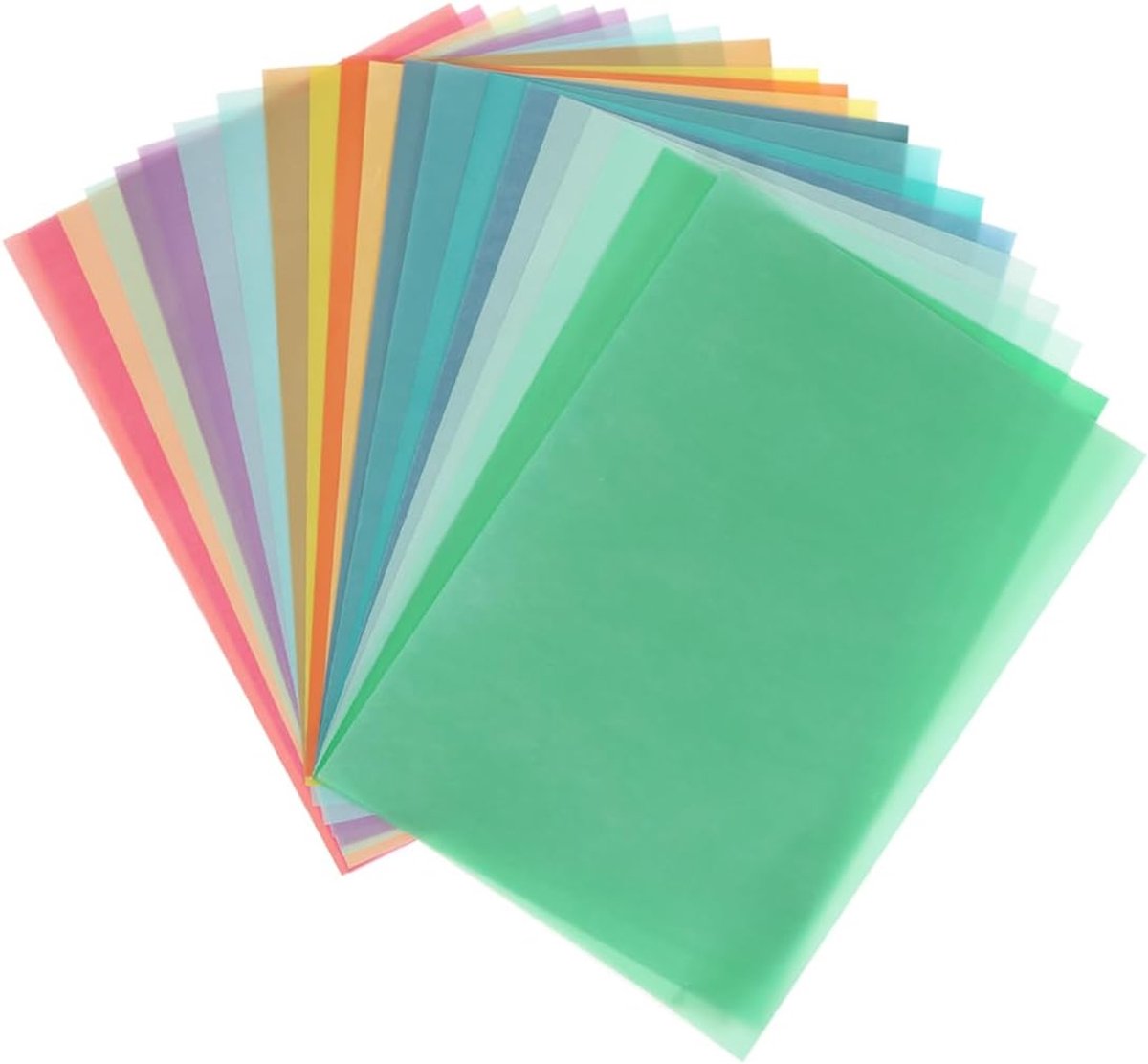 40 x uienpapier, A4, gekleurd, 100 g/m², 20 kleuren, plantaardig papier, A4, bedrukbaar, transparant, voor het bedrukken van tekeningen, lantaarns, knutselwerk