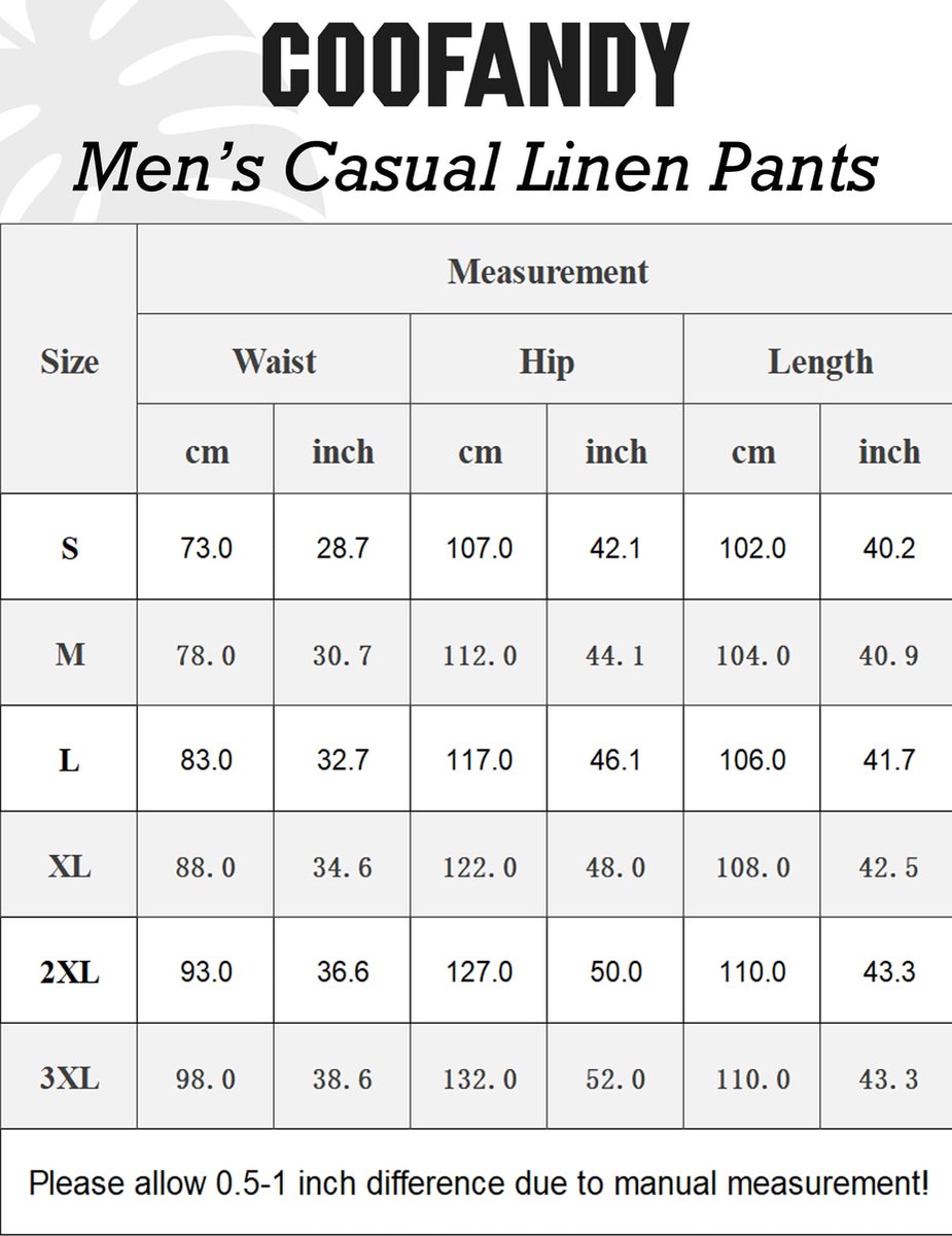 Linnen herenbroek 2XL - Katoenen mix - Losse pasvorm - Ideaal voor vakantie - SnelShoppen