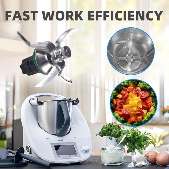 Mengmes voor Thermomix TM5/6, roestvrijstalen vervangingsmes compatibel met keukenmachine, vervangingsmes mixermes duurzaam mes vervangingsaccessoire (TM5/6) — afbeelding 2
