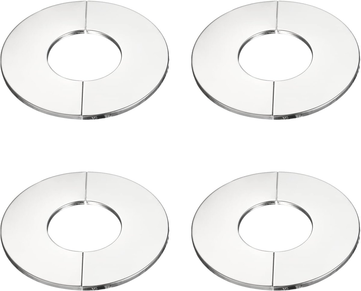 Sourcing map 4 stuks wandsplit flens, 201 roestvrij staal, ronde rozet voor buizen met een diameter van 61 mm