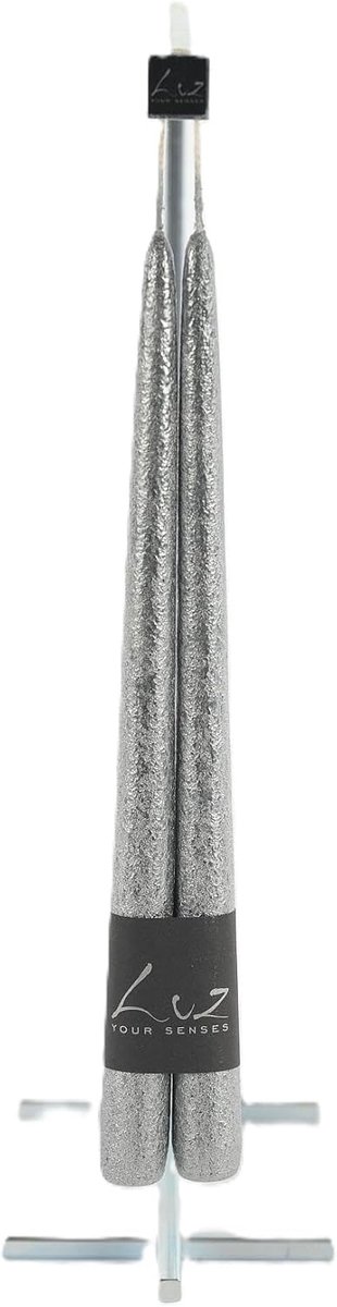 Tafelkaarsen zwart 30 cm - metaal - 2 stuks - sfeervolle verlichting - SnelShoppen