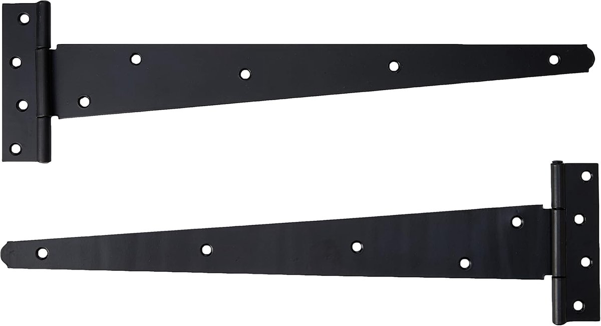 Hardware BH01991 hoog belastbaar T-scharnier 400 mm, zwart gelakt (verpakking à 2), wit, stuks
