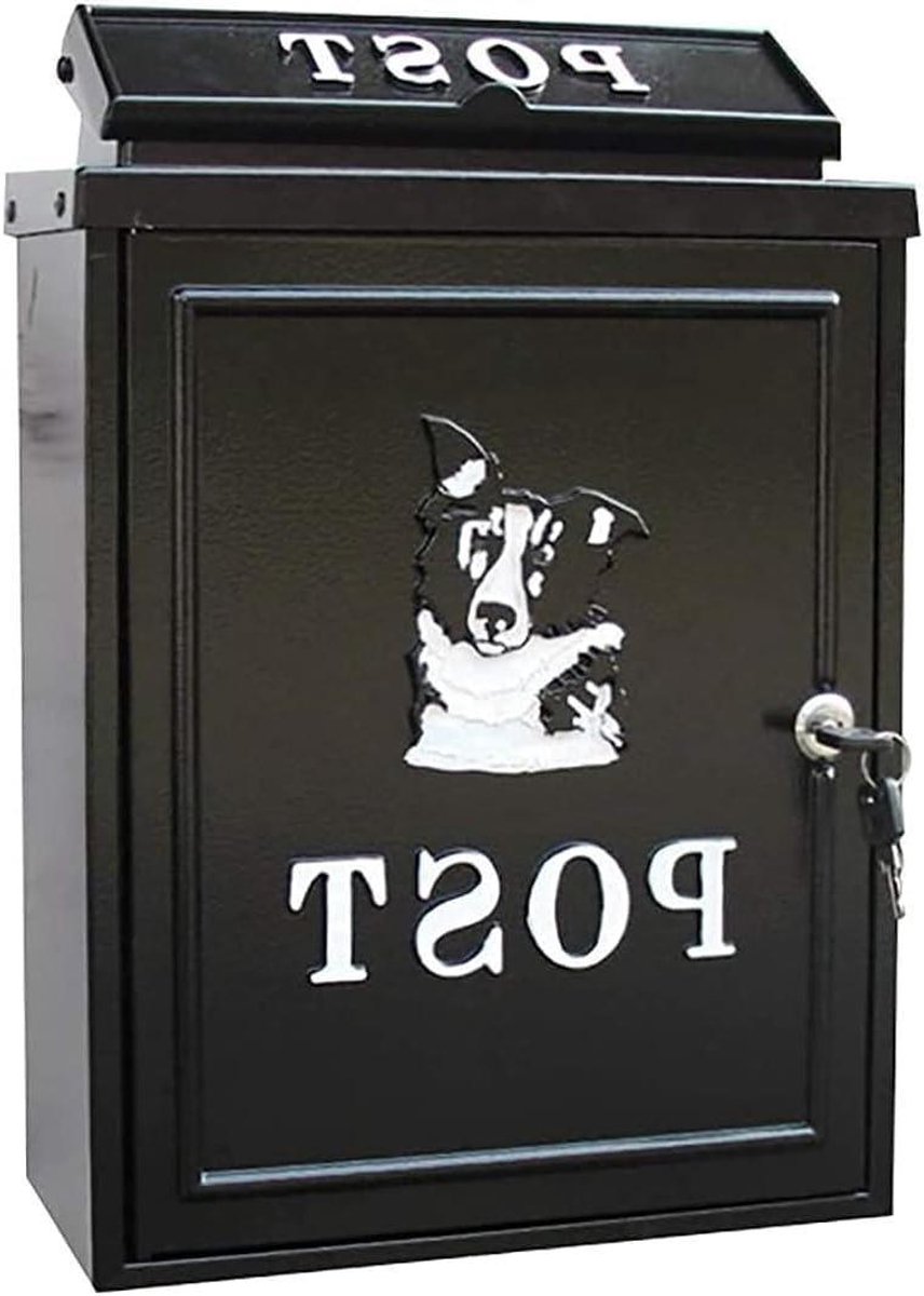 Brievenbus - Wand brievenbus - Post ontvangen - Waterdicht gesloten dak - 28.4 x 12.5 x 41 cm - Zwart