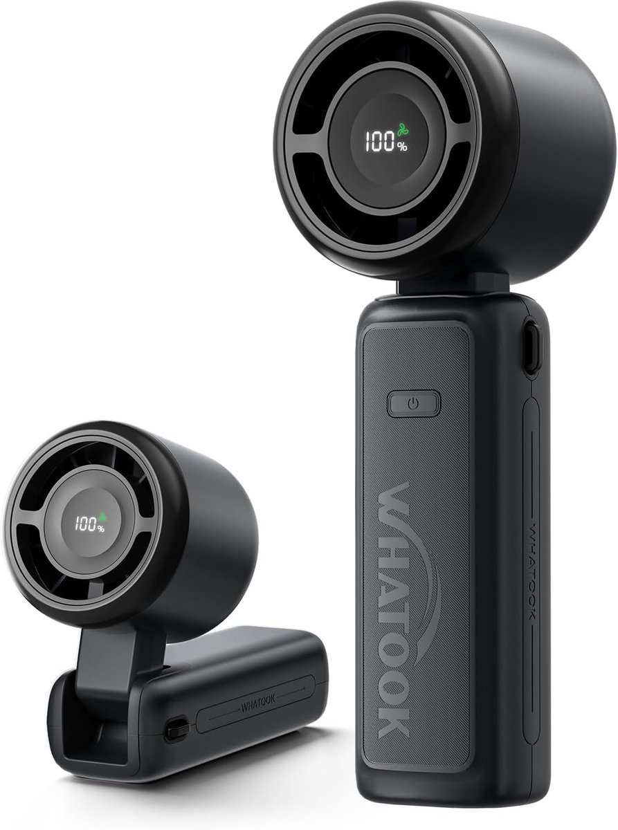 Handventilator 4000mAh - Vouwbaar 180° - Turbo met 5 niveaus - Tot 12 uur gebruikstijd - ShopVlot