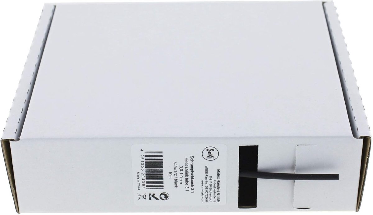 Kragendeksel 3:1, 3-1 mm - Zwart - 10 m in dispenser box - Ideaal voor kabelisolatie - ShopVlot