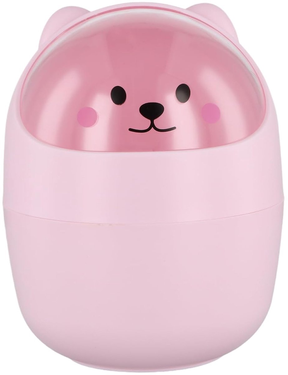 Mini prullenbak - schattig ontwerp - met deksel - ideaal voor bureau of kantoor - ShopVlot
