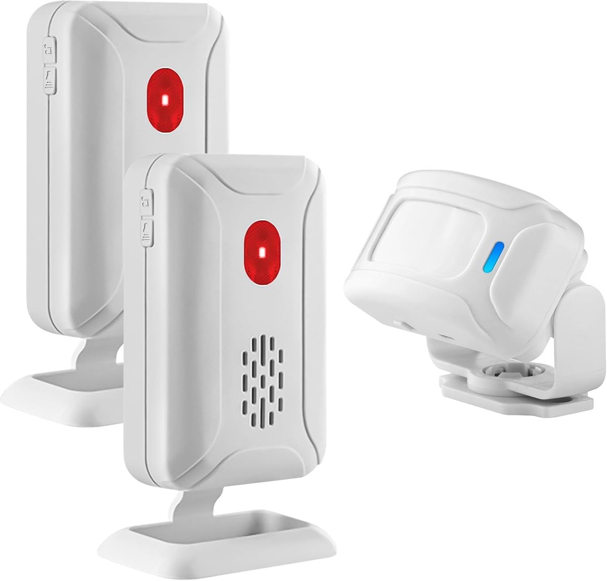 Bewegingsmelder draadloos - PIR alarm met 1 sensor en 2 ontvangers - Flexibele installatie - ShopVlot