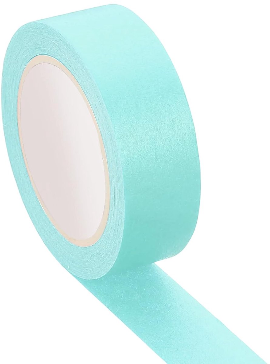 Gekleurde afdekband, 15 mm x 10 m, kleurgecodeerde etiketteerband voor doe-het-zelf, kunst, wetenschap, laboratorium, lichtblauw