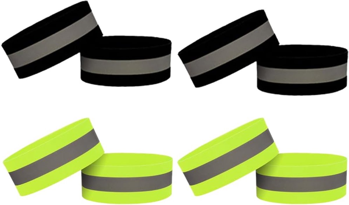 8-delige set: Reflecterende broekbanden voor de fiets (35 x 4 cm) – Elastische broekklemmen met sluiting – Geschikt voor fietsen, joggen, wandelen en buitenactiviteiten