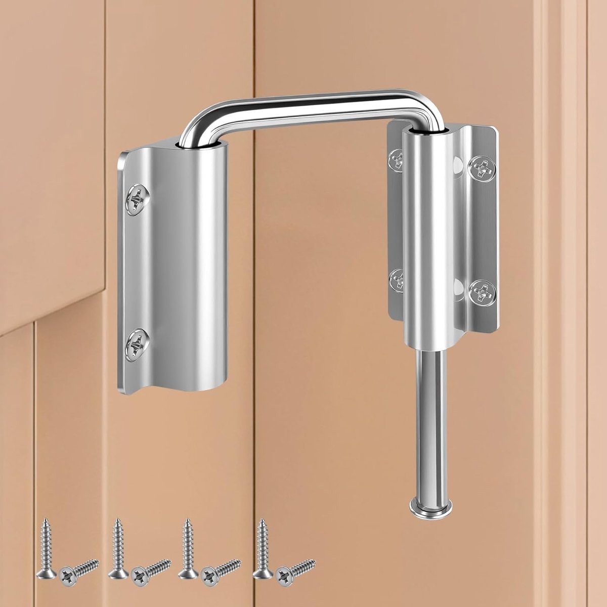 U-terrasslot voor schuifdeuren, aluminiumlegering Riegelslot slotgrendel boutgrendel, 90/180° verstelbaar en flexibel voor verhoogde veiligheid van schuren, ramen 1 stuk Zilver