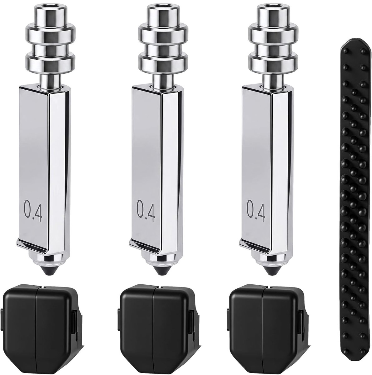 3 stuks 0,4 mm hot end mondstuk voor Anycubic Kobra X | Geïntegreerd mondstuk snelwissel gehard stalen mondstuk hoge doorvoer hogesnelheidskop Kobra X sproeiers