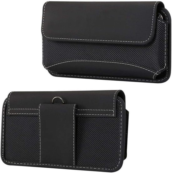 Case Cover Horizontaal Nieuw Leder & Nylon voor Lenovo K12 (2020) - Zwart — afbeelding 2