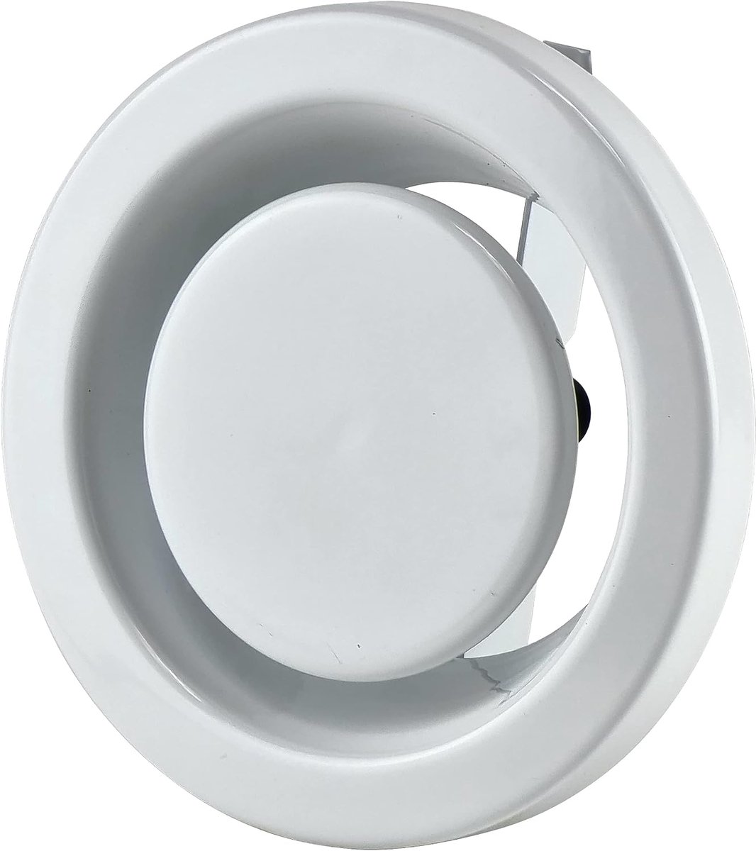 Wit Ø 100mm Afvoerlucht schotelventiel met Klemmfeders Anemostat Staal Rond Ventilatieventilen