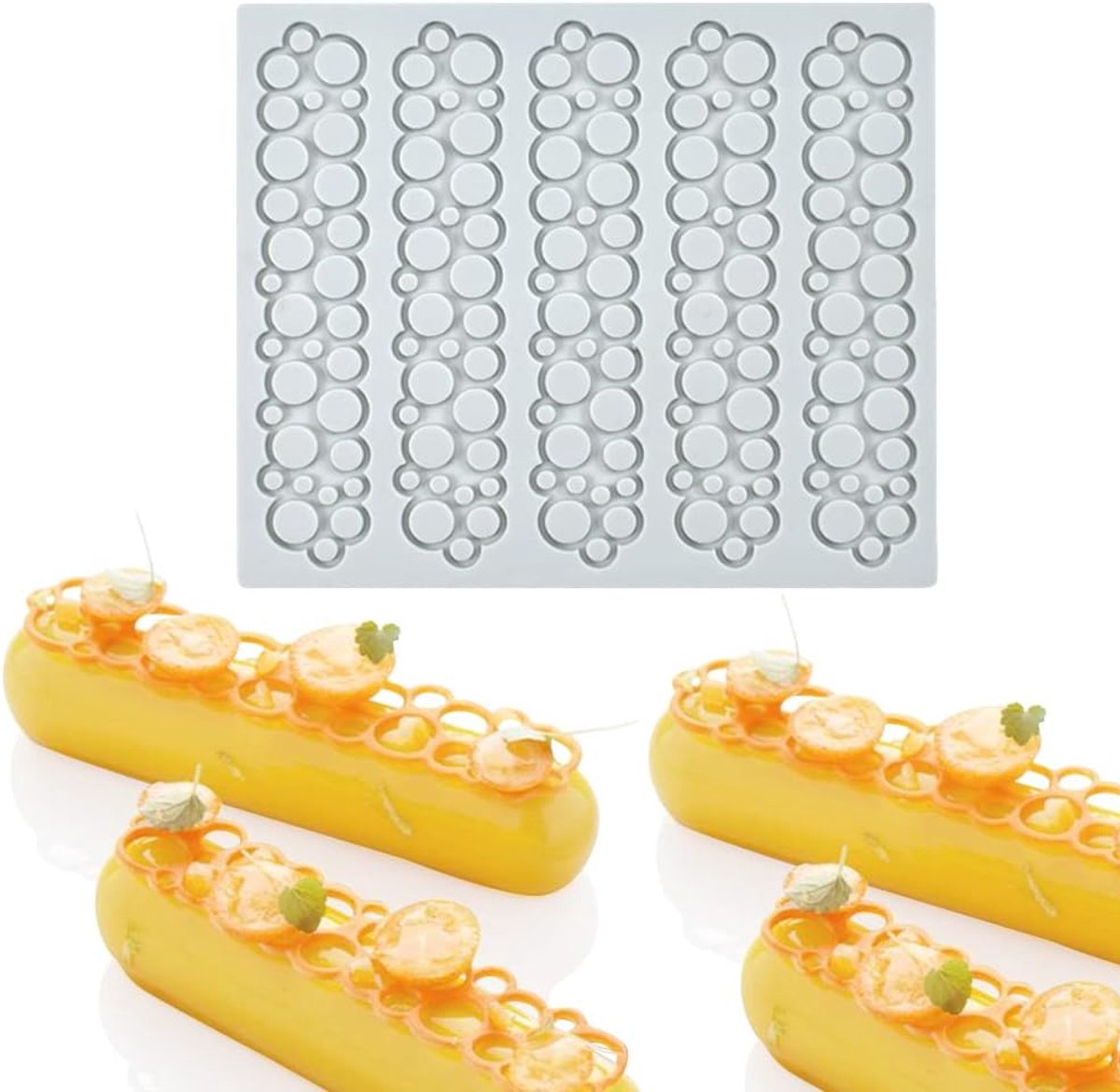 Fondant Lace Mat, Sugar Craft Impression Mold Eetbare Cake Moleculaire Cuisine Decoreren, 5 Gaten Leaf