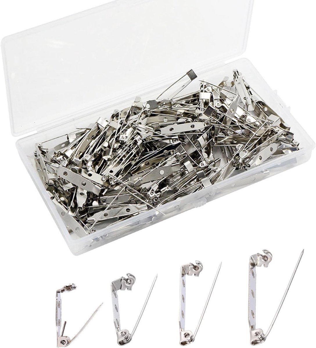50 Stks Zilveren Veiligheidsspelden Terug Vergrendeling Gesp Broche Slot Tone Pin Voor Badge Doe-het-zelf Ambacht, Sieraden Knutselen, Naaien Stof, Naamplaatje, Corsage Maken(20mm)