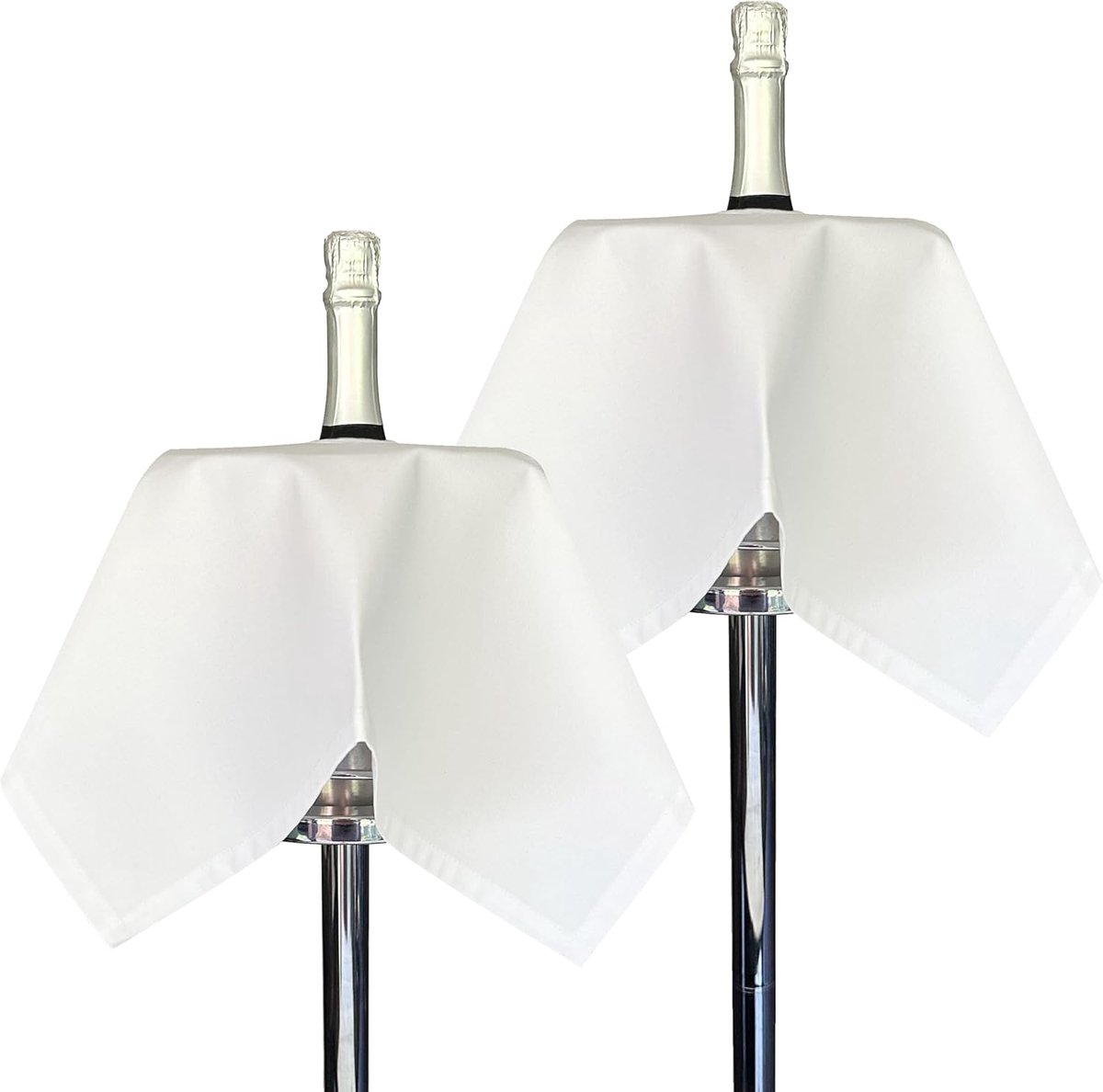 Collection, Flesdoeken voor Ijsemmers, Polycotton, 54 cm, Centraal Gat, Gestikte Cirkel (Wit, Pak van 2)