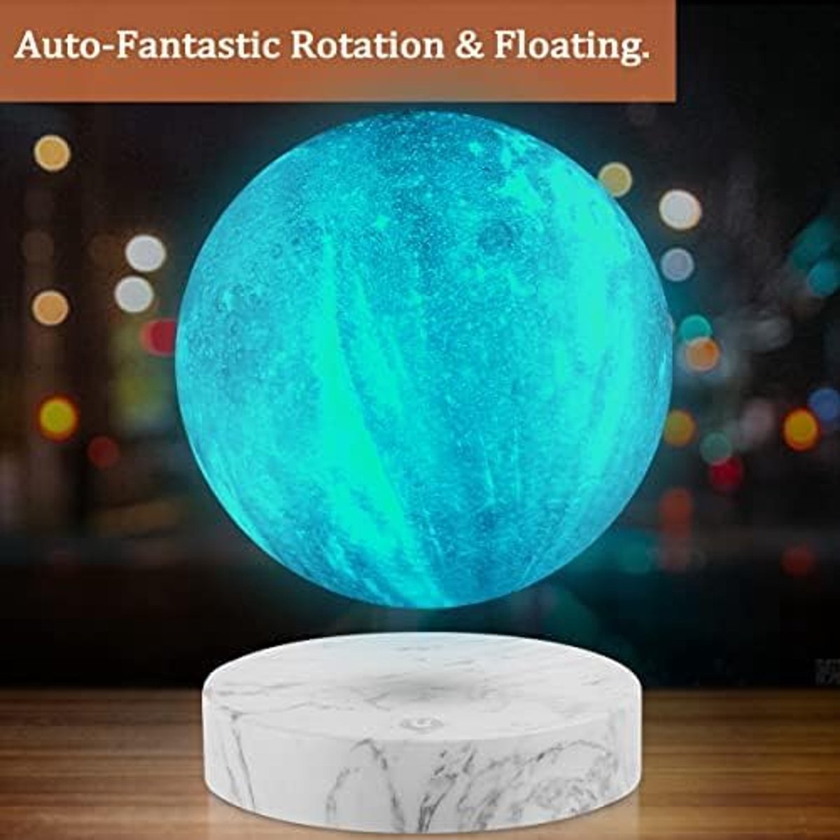 Floating Moon Lamp - 3D LED - 16 Kleuren - Vrij draaiend - Sfeervolle decoratie - ShopVlot
