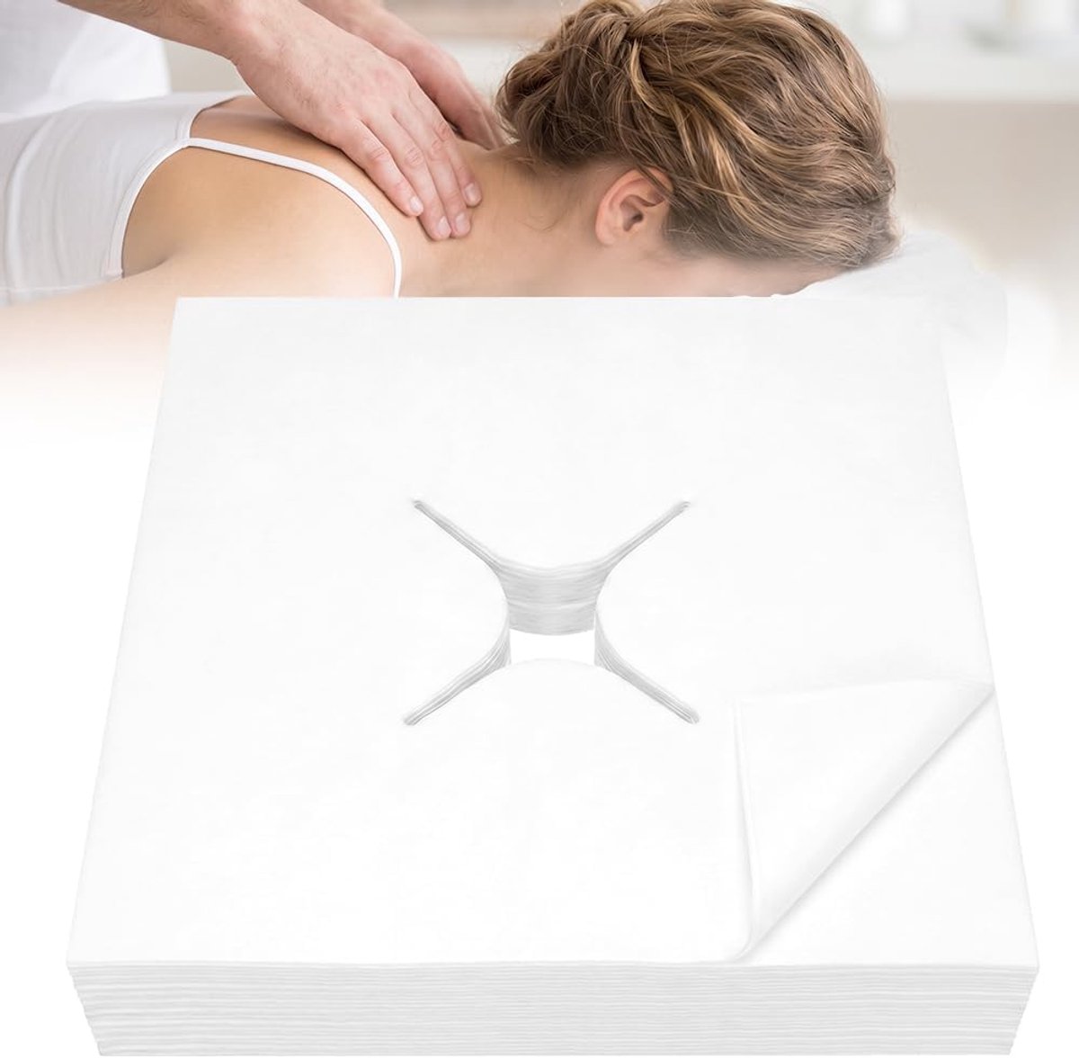 Wegwerphoezen massagetafel 200 stuks - ademend SMS-vliesstof - pluisvrij en huidvriendelijk - ideaal voor salons - SnelShoppen