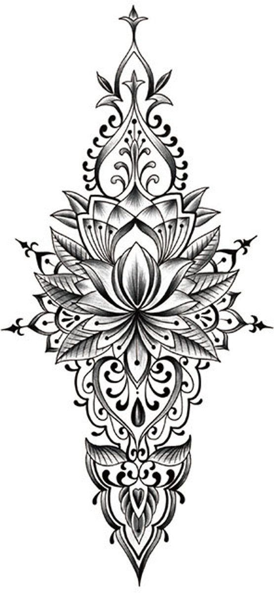 Tijdelijke tattoo mandala sierlijk kuit 3 dagen