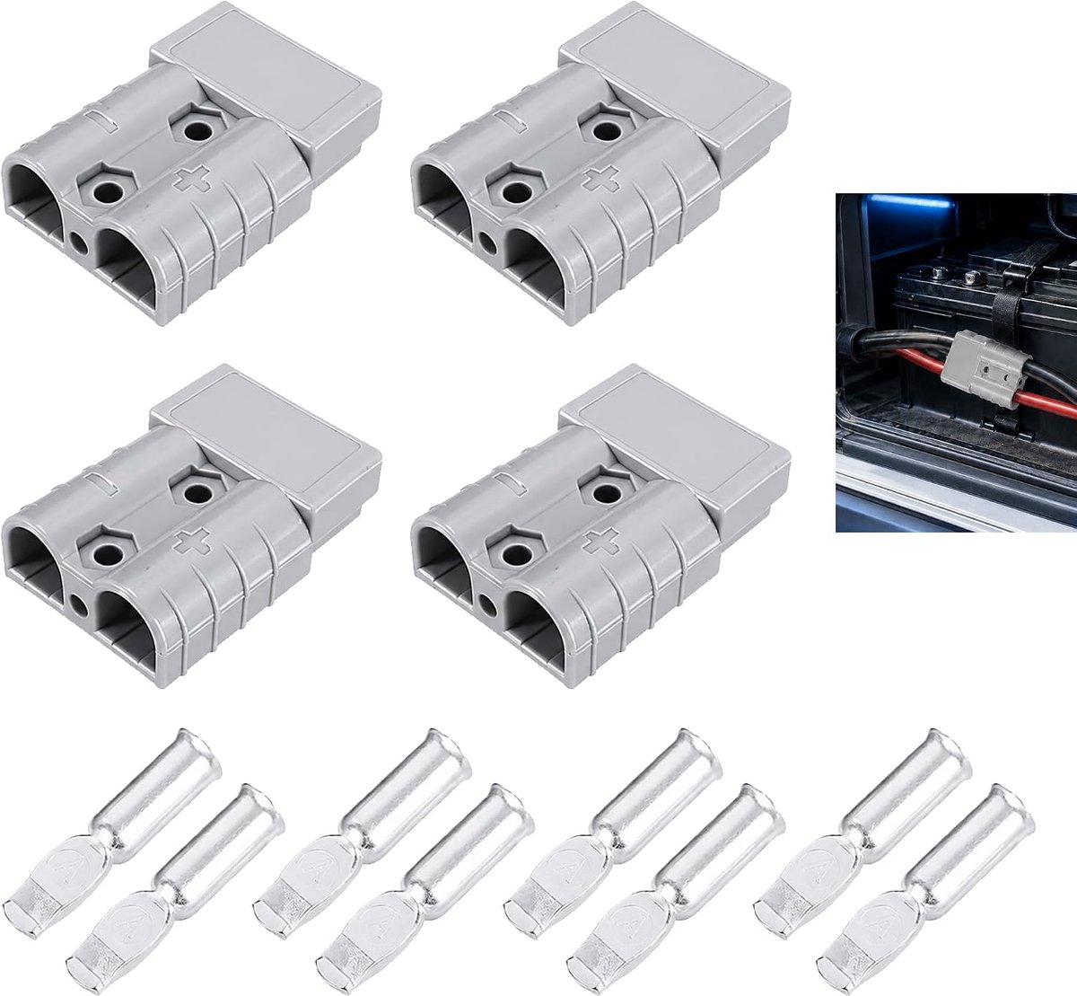 Anderson-stekker 50 A - 4 stuks - waterdicht - snelkoppelingen voor auto en camper - SnelShoppen