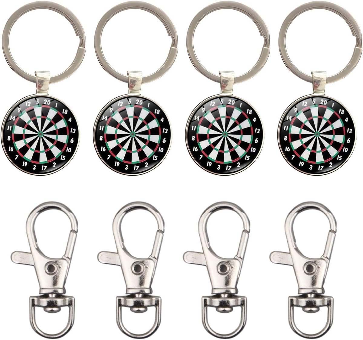 Dart Geschenken voor Mannen - Set van 4 Sleutelhangers - Vintage Ontwerp met Hangclip - SnelShoppen