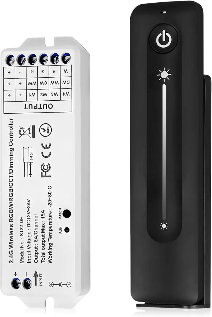 RGB LED Controller - 2.4G RF Dimming Remote - Voor RGB, CCT en Monochrome LED Strips - SnelShoppen