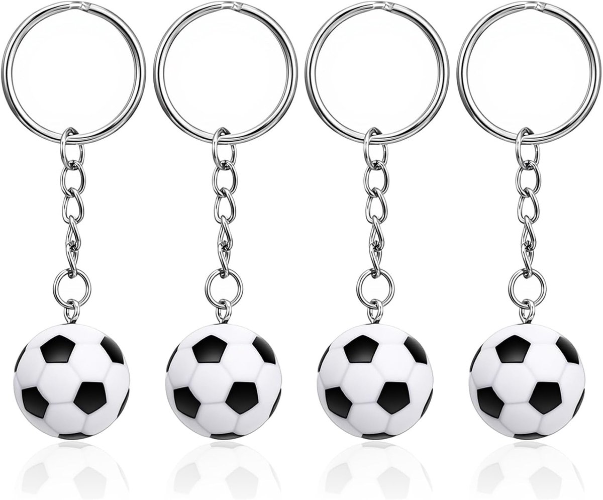 Voetbalsleutelhangers 4 stuks - Schattige sleutelringen - Sport cadeau - Perfect voor voetbalfans - SnelShoppen