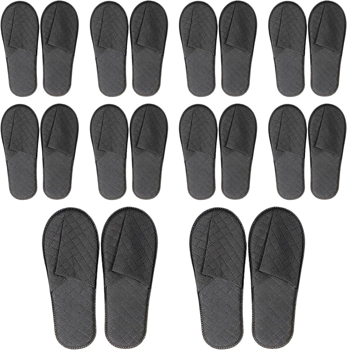 Gastpantoffels 10 paar - Vliesstof - 5 mm zool - Ideaal voor reizen en thuis - SnelShoppen